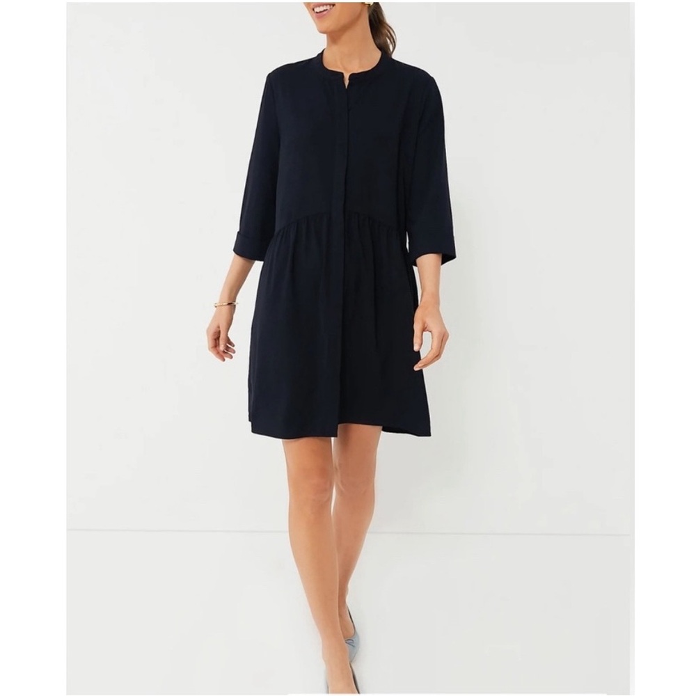 TUCKERNUCK Navy Crepe Royal Shirt Dress